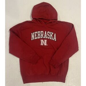 Vintage Genuine Stuff Nebraska Cornhuskers Sweatshirt Hoodie Embroidered Mens M
